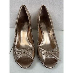Arturo Chiang‎ At-Traction evening peep toe heels 7.5M Metallic light peach